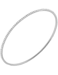 3.00 ct. tw Round Diamond Bangle Bracelet in Prong Setting - G-H SI1 - 18 Kt. White Gold
