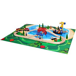 31yojQG27YL KIDKRAFT 50 pc. Harbor Express Wooden Train Set
