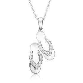 14k Choice of White or Yellow Gold Diamond Flip-Flop Pendant (1 10 cttw, G-H... by Amazon.com Collection
