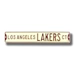 LOS ANGELES LAKERS "LOS ANGELES LAKERS COURT" Authentic METAL STREET SIGN (6" X 36")