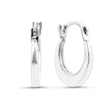 14K White Gold Small Flat Hoop Earrings 31yos7Z%2BdNL. SL160 14K White Gold Small Flat Hoop Earrings