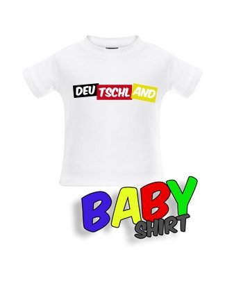 DEUTSCHLAND FAN T-SHIRT – DEUTSCHLAND KLÖTZE – BABY – WEISS – T-SHIRT by Jayess-Baby Gr. 56/62