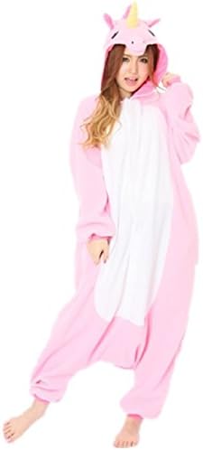 Misomi New Pajamas Anime Costume Adult Animal Onesie Unicorn Cosplay Costume (L, Pink)