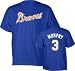 Majestic Atlanta Braves #3 Dale Murphy Royal Blue Cooperstown Player T-shirt (X-Large)