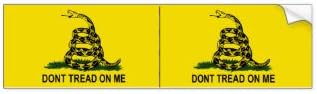 Gadsden Flag, Dont Tread On ME Premium Decal Stickers. 'SET OF 4" - 3x5 inch. GET ALL 4 DECAL STICKERS FOR ONLY $3.85 +