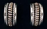 Sterling Silver and Gold Hoop Earrings by Tommy Charley, #1221