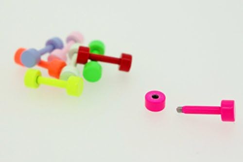 N2 stone NEON COLOR Barbell Style 16GA 8Color Sets Surgical Stainless Steel Pierced Earrings Ear Stud