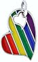 Gay Rainbow Heart Pewter Pendant Necklace