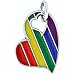 Gay Rainbow Heart Pewter Pendant Necklace