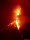 Lava Explodes from the Mount Mayon Volcano Amid Clouds of Gas and Ash Associated Press Collection Photographic Poster Print, 24x32