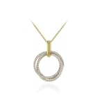 18K Gold Over Sterling Silver Diamond Accent Triple Intertwined Circle Pendant