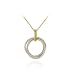 18K Gold Over Sterling Silver Diamond Accent Triple Intertwined Circle Pendant image 1