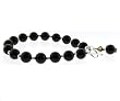 Black Onyx and Sterling Silver Bracelet with Swarovski Crystal