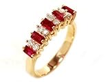 14k Yellow Gold Ruby and Diamond Ring Size 5.5 Ct.tw 0.45