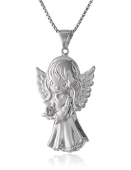 Precious Moments Sterling Silver Diamond Accent Girl Angel Pendant Necklace, 18"