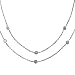 Silver Plated 36" Crystal Cubic Zirconia Stones Chain Necklace