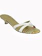 CASADEI Striped Kitten Heel Sandal 5097 in White/Multi