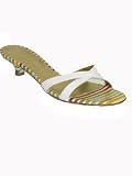 CASADEI Striped Kitten Heel Sandal 5097 in White/Multi