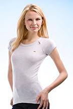 Short Sleeve Fine Striped Keyhole T-Shirt