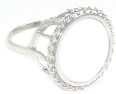 Sterling Silver Ladies High Rise Mercury Dime Coin Ring Without Coin Size 7
