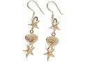Signature Seashell Starfish Dangle Earrings 18KT GOLD OVER STERLING
