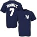 Majestic New York Yankees #7 Mickey Mantle Navy Blue Cooperstown Player T-shirt