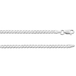 Sterling Silver .925 Curb Necklace Chain 3mm 20" inches. MADE IN ITALY. FREE GIFT BOX