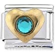 Heart December Birthstone Italian Charm