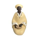 African American Woman & Pottery Ethnic Statue, 7.5 inches H