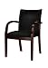 Traditional Visitor Chair in Mahogany Finish with Black Leather Seat - Seating (Mahogany)