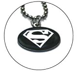  : Black Oval Superman Necklace