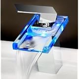 Buy Temperature Sensitive Single Handle Centerset LED Lavatory Faucet, Chrome by LITB
