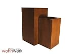 Produkt-Bild: Teak Holz Veneer Fiberglas K&uuml;bel eckig Gr&ouml;&szlig;e I