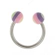 STAINLESS STEEL HORSESHOE WITH BALL MULTICOLOR Gauge: 16, Ball Size: 4mm Sold as a Pair