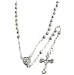 Sterling Silver Rhodium Plated Rosary - 3 mm
