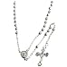 Sterling Silver Rhodium Plated Rosary - 3 mm