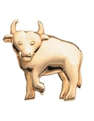 24.75X24.75 MM 14K Yellow Gold The Playful Bull Brooch