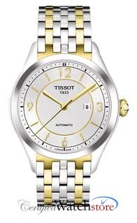 Tissot Womens T0382072203700 T-One Silver Dial Two Tone Watch Tissot Womens T0382072203700 T-One Silver Dial Two Tone Watch