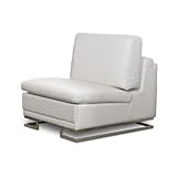 Blvd Series Armless Chair with Metal Leg: White