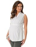 Motherhood Maternity: Sleeveless Button Detail Maternity Blouse