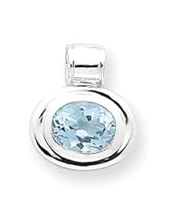 Sterling Silver Blue Topaz Pendant QC2930"