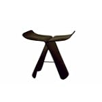 Baxton Studios Licia Black Bentwood Butterfly Chair/Stool