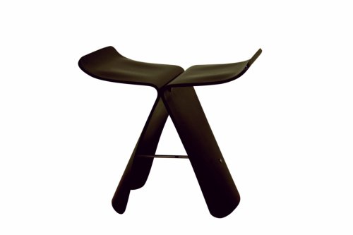 Baxton Sutdios Licia Brown Butterfly Chair/Stool