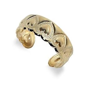 New Solid 10 KT Gold Toering 10k Heart Toe Ring