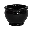 Gloss Black Ceramic Fishbowl Vase/Planter - 9.75" diameter x 7.25" tall