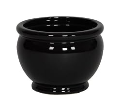 Gloss Black Ceramic Fishbowl Vase/Planter - 9.75" diameter x 7.25" tall