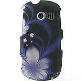 Hard Snap-on Rubberized With BLACK PURPLE FLOWERS Design Faceplate Sleeve C ....