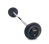 Troy Barbell PFB-020-110R Pro-Style Cast Barbell Set with Rubber End Caps, Black