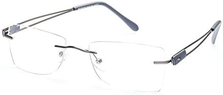 Cagalli B224 Rimless Prescription Eyeglasses Frame Lightweight Rx Glasses (Gray 224, 52)