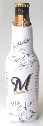 Milwaukee Brewers Signature Ball Bottle Cooler Zipper Koozie